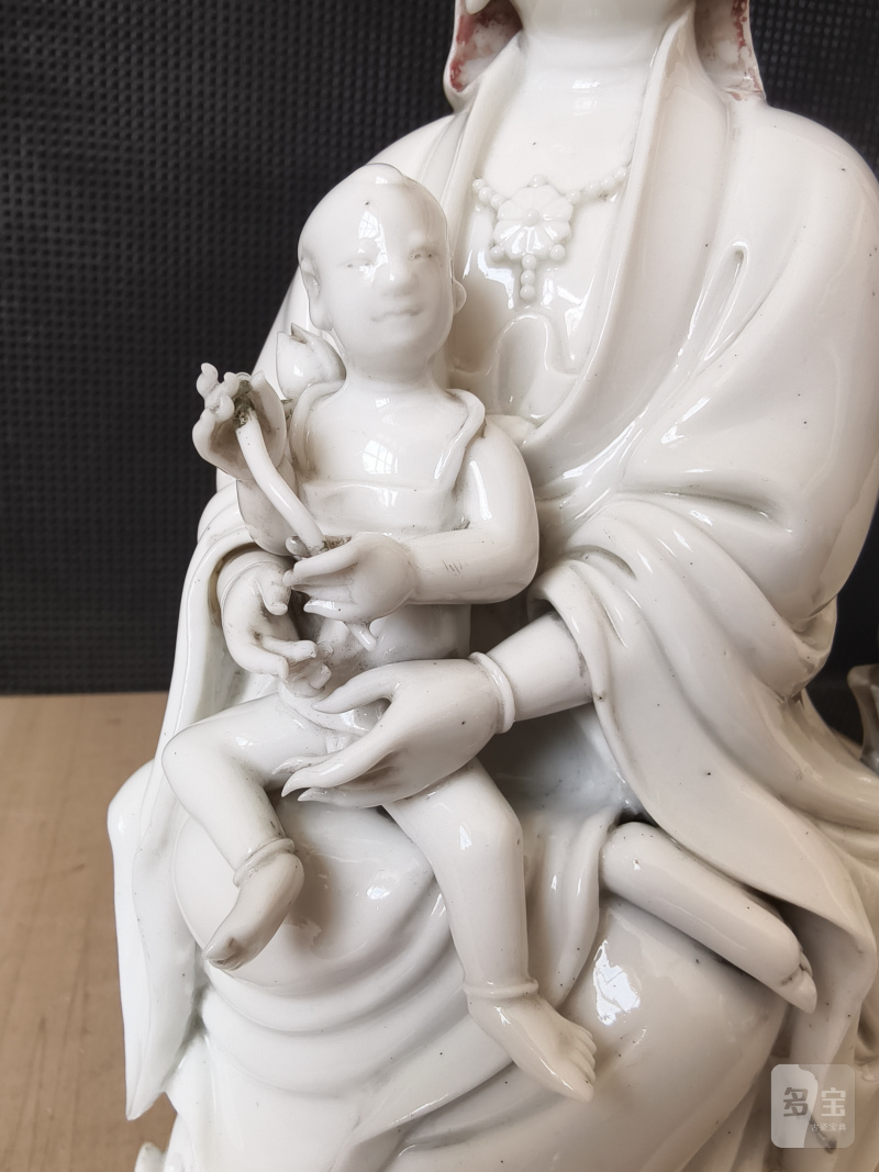 A dehua figure of a Guanyin and child - 图21